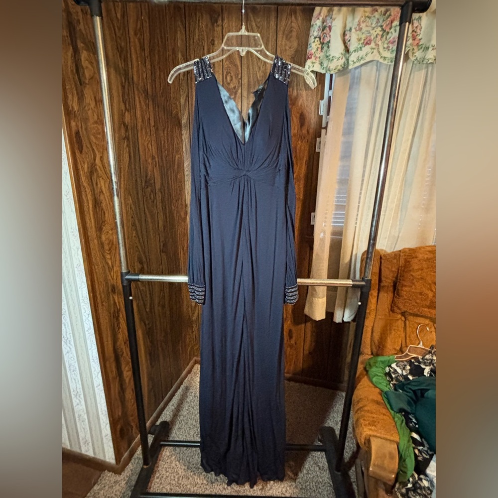 Elegant Evening Gown with Embellished Straps